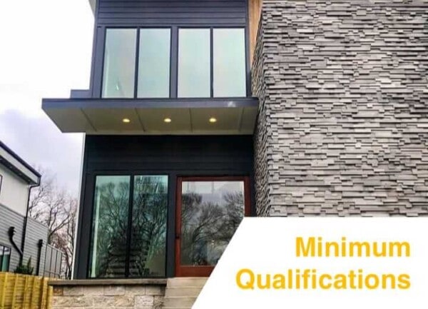 Minimum qualifications for a mortgage.